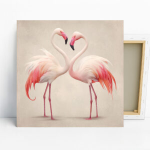 Flamingo Love Heart Art