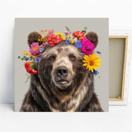 Bear Flower Crown Art