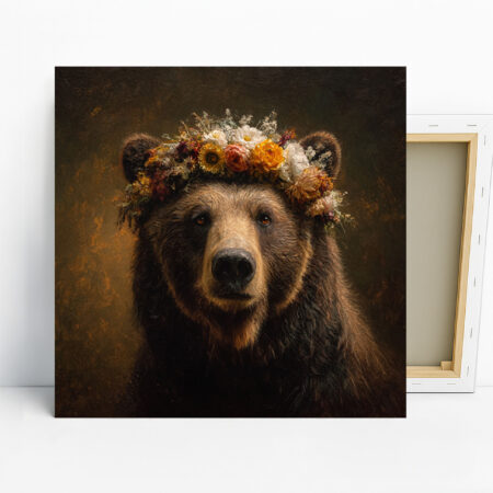 Bear with Flower Crown Art