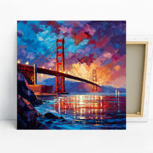 Golden Gate Bridge Sunset Art