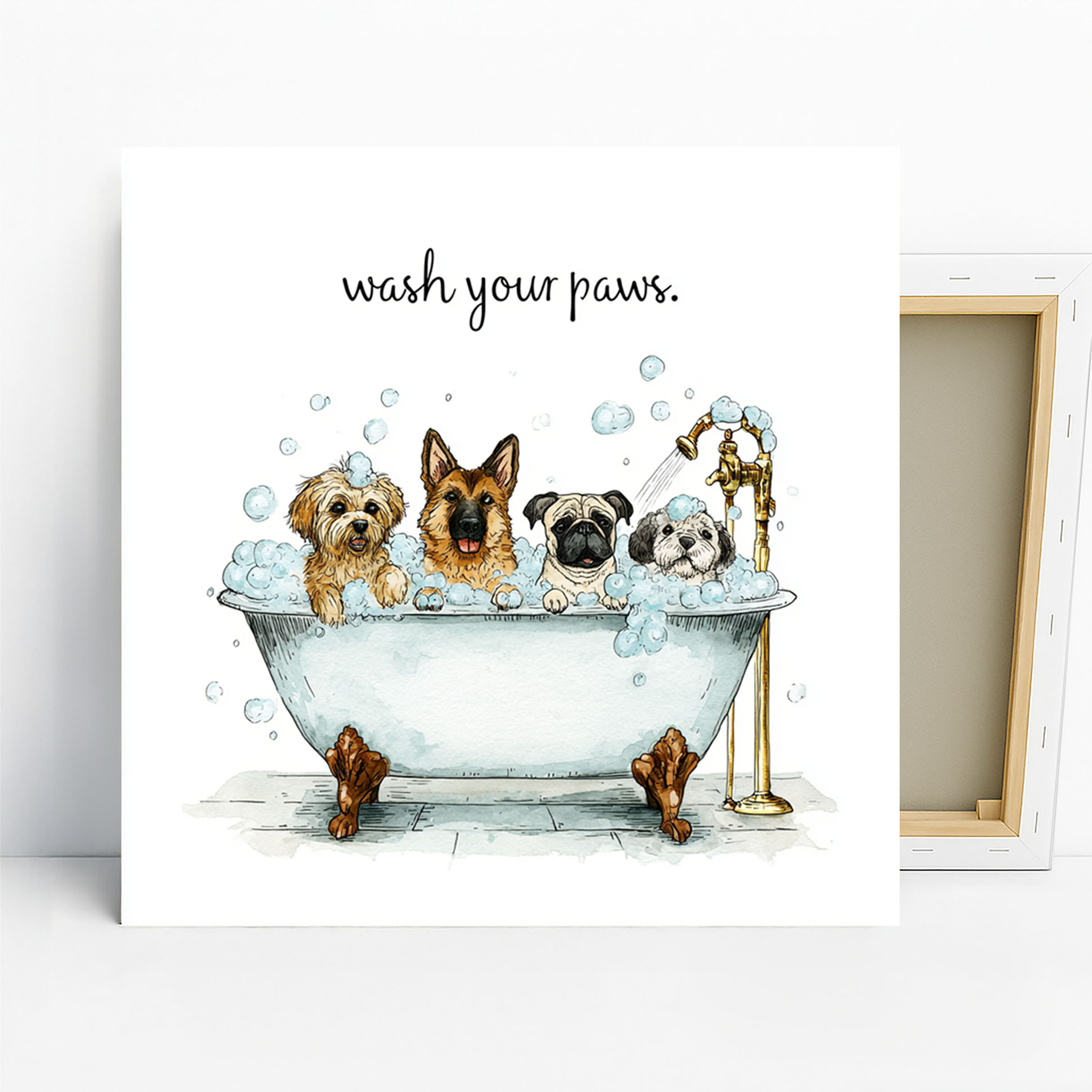 Dog Bathtub Art