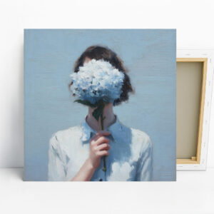 Woman Holding Hydrangea Art
