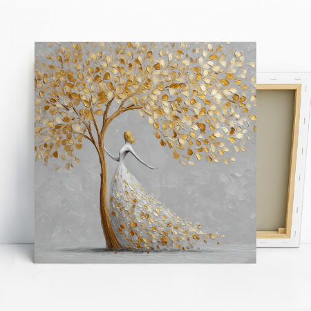 Golden Tree Woman Art