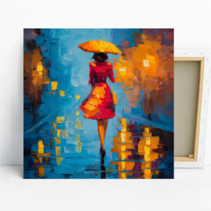 Woman with Umbrella Art