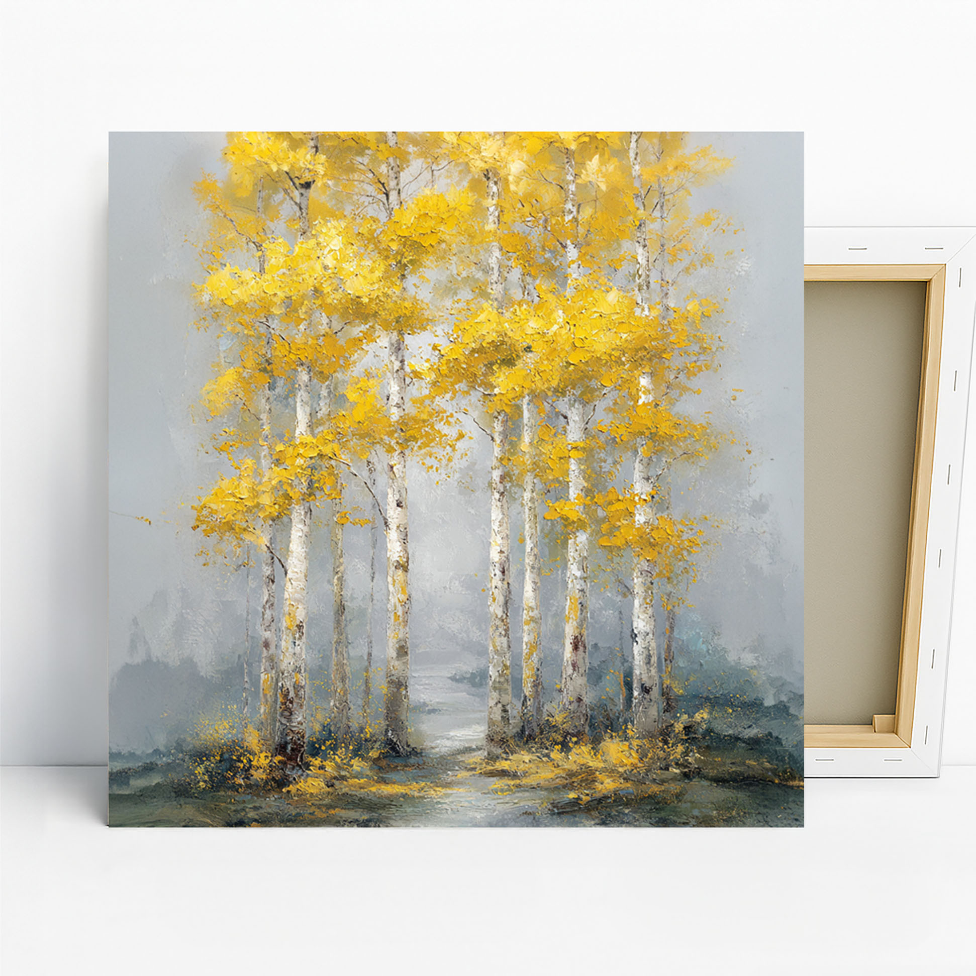 1.jpg Golden Birch Forest Path Art