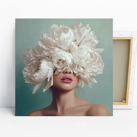 Peony Bloom Portrait Art