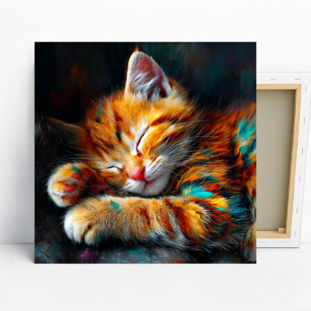 Cat Art, Canvas or Poster, Whimsical Bohemian D...
