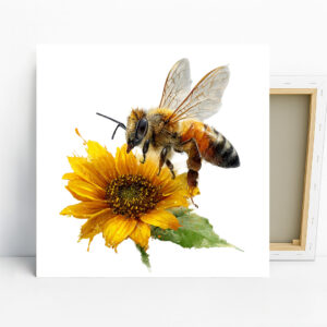 Bee Sunflower Art