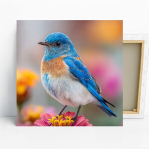 Bluebird On Flower Art