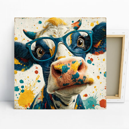 Cow Art, Canvas or Poster, Hipster Pop Art Bohe...