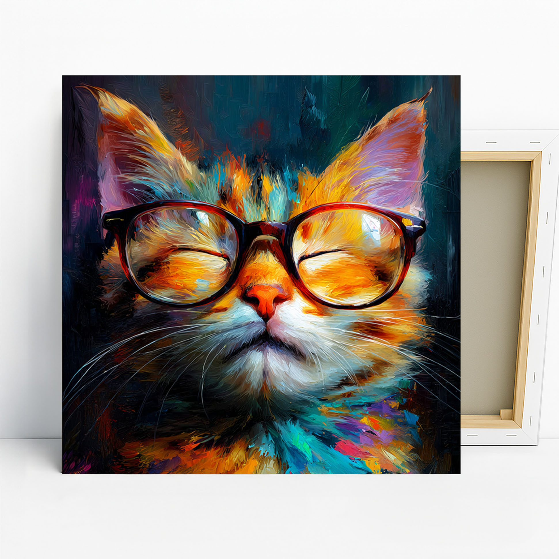 1.jpg Cat With Glasses Art