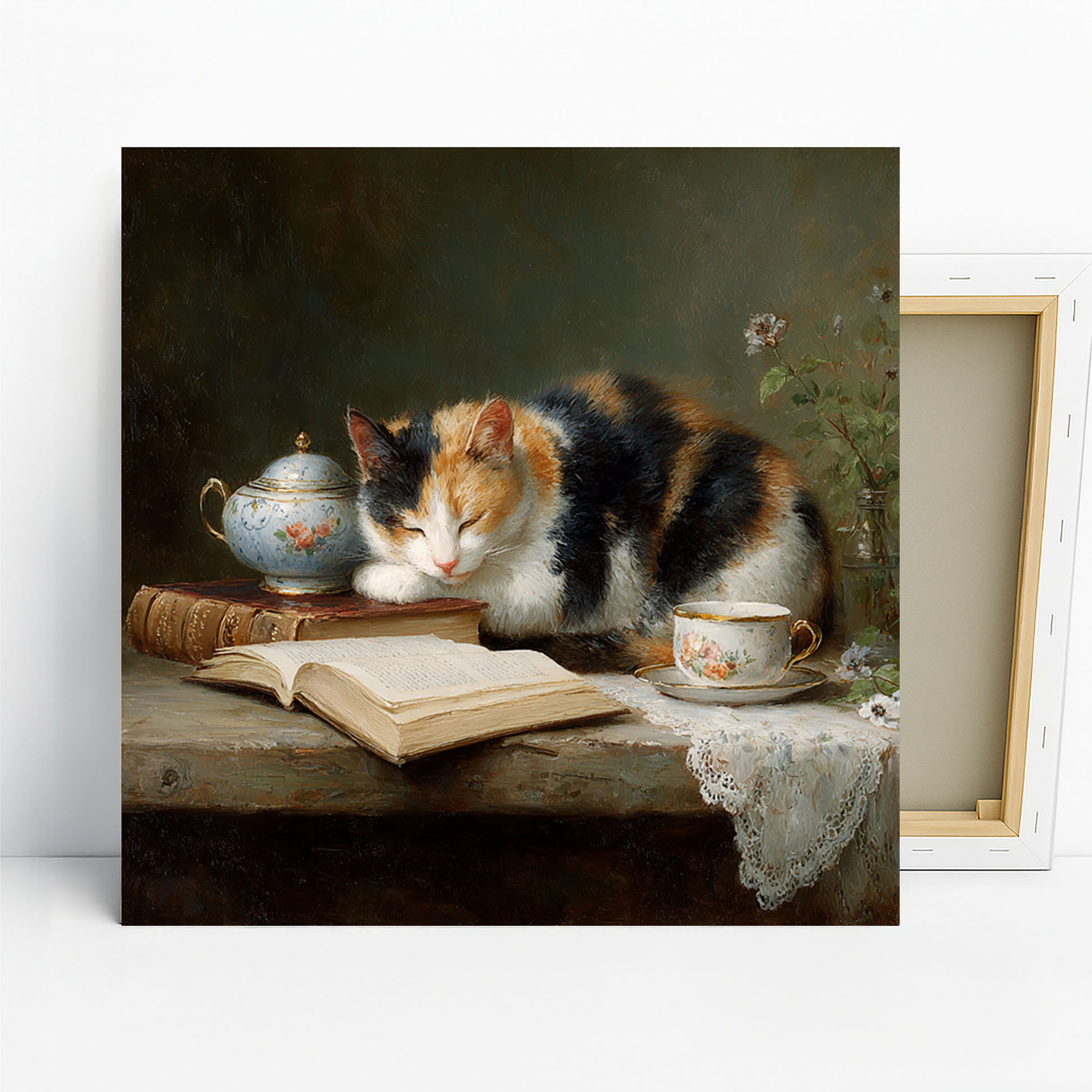 Sleeping Cat Book Art