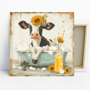 Highland Cow Bath Time Art