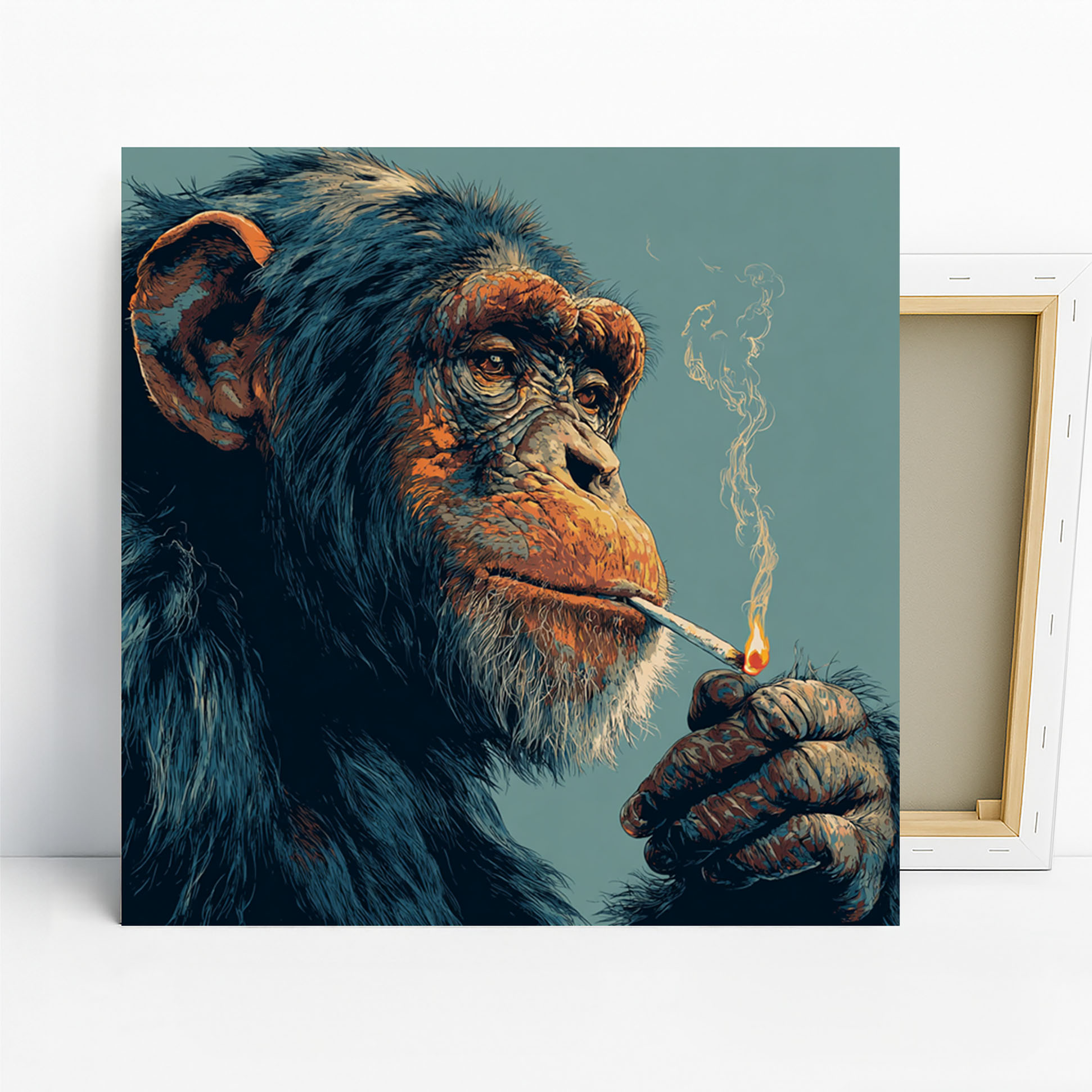 1.jpg Chimpanzee Smoking Art