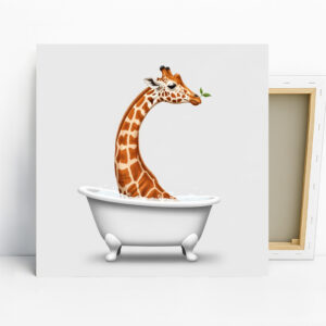 Giraffe Bath Time Art