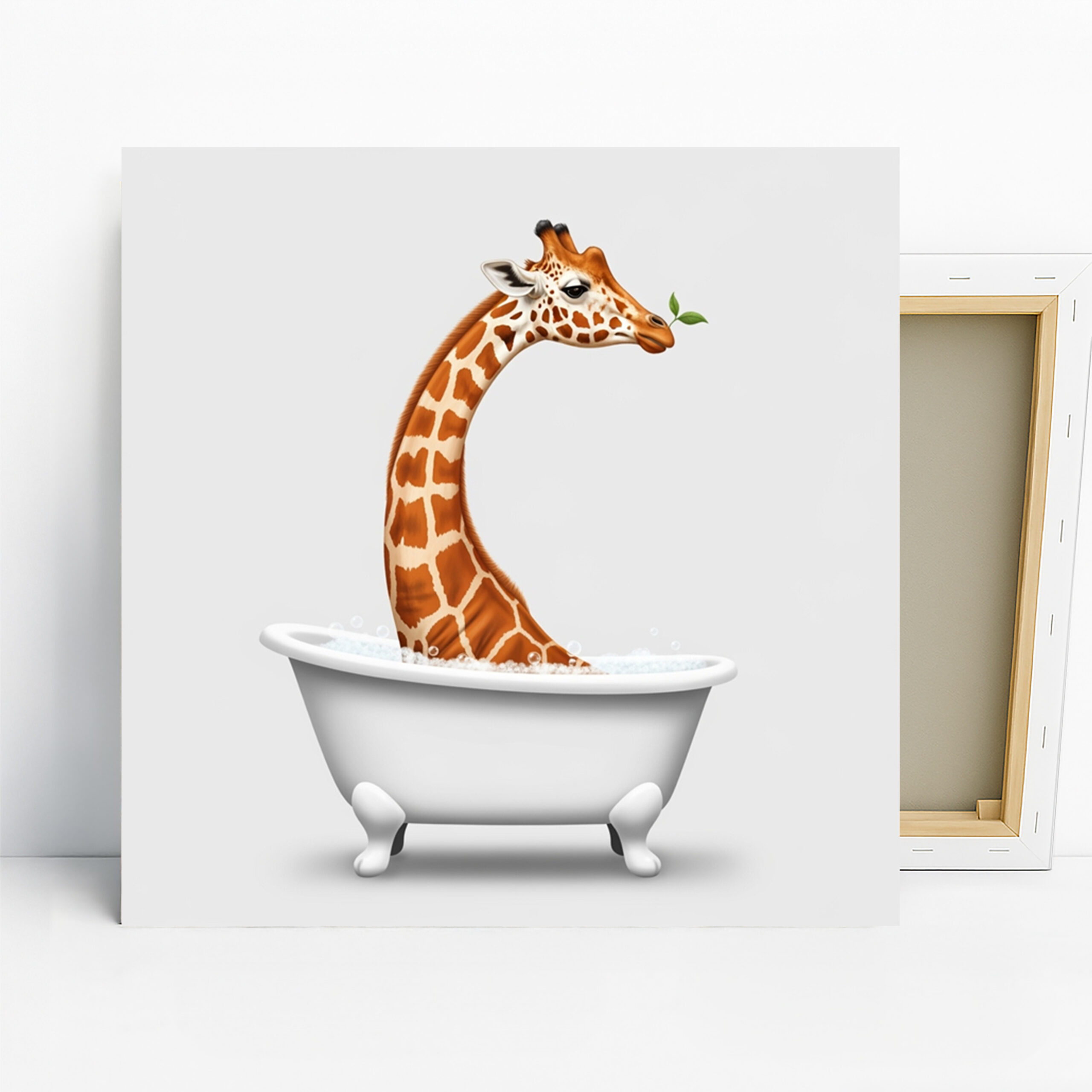 1.jpg Giraffe Bath Time Art