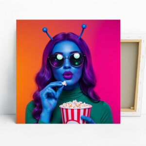 Alien Popcorn Party Art