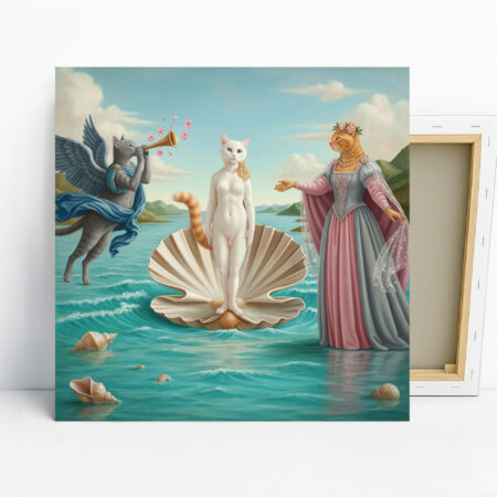 Cat Art, Canvas or Poster, Whimsical Bohemian D...