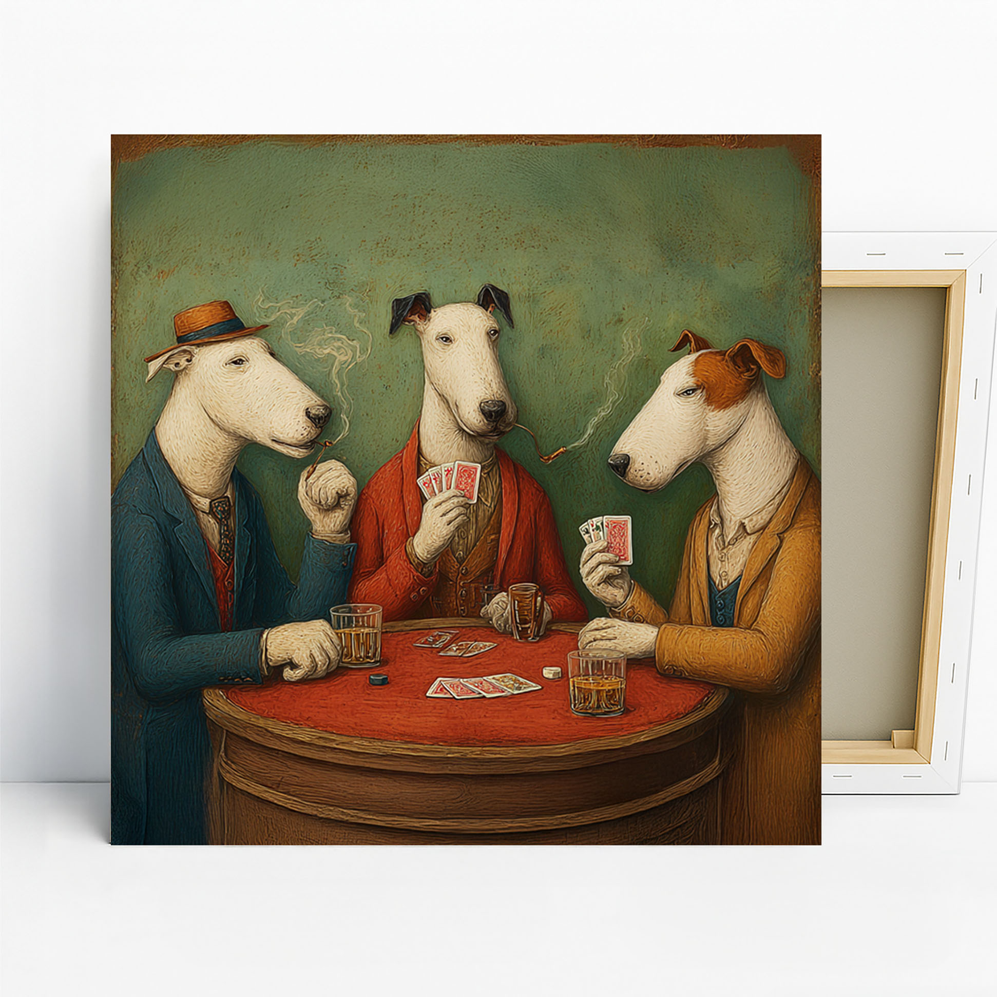 Bull Terrier Dog Poker Art