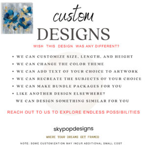 Golden Blue Floral Burst Art