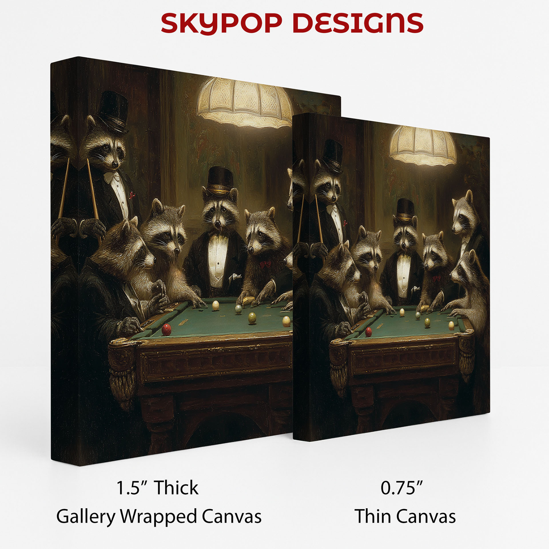 2.jpg Raccoon Playing Pool Art