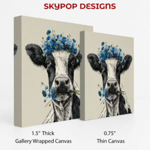 Highland Cow Flower Art