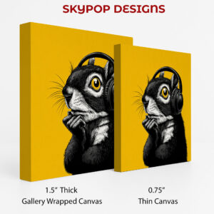 Squirrel Listening to Music Art