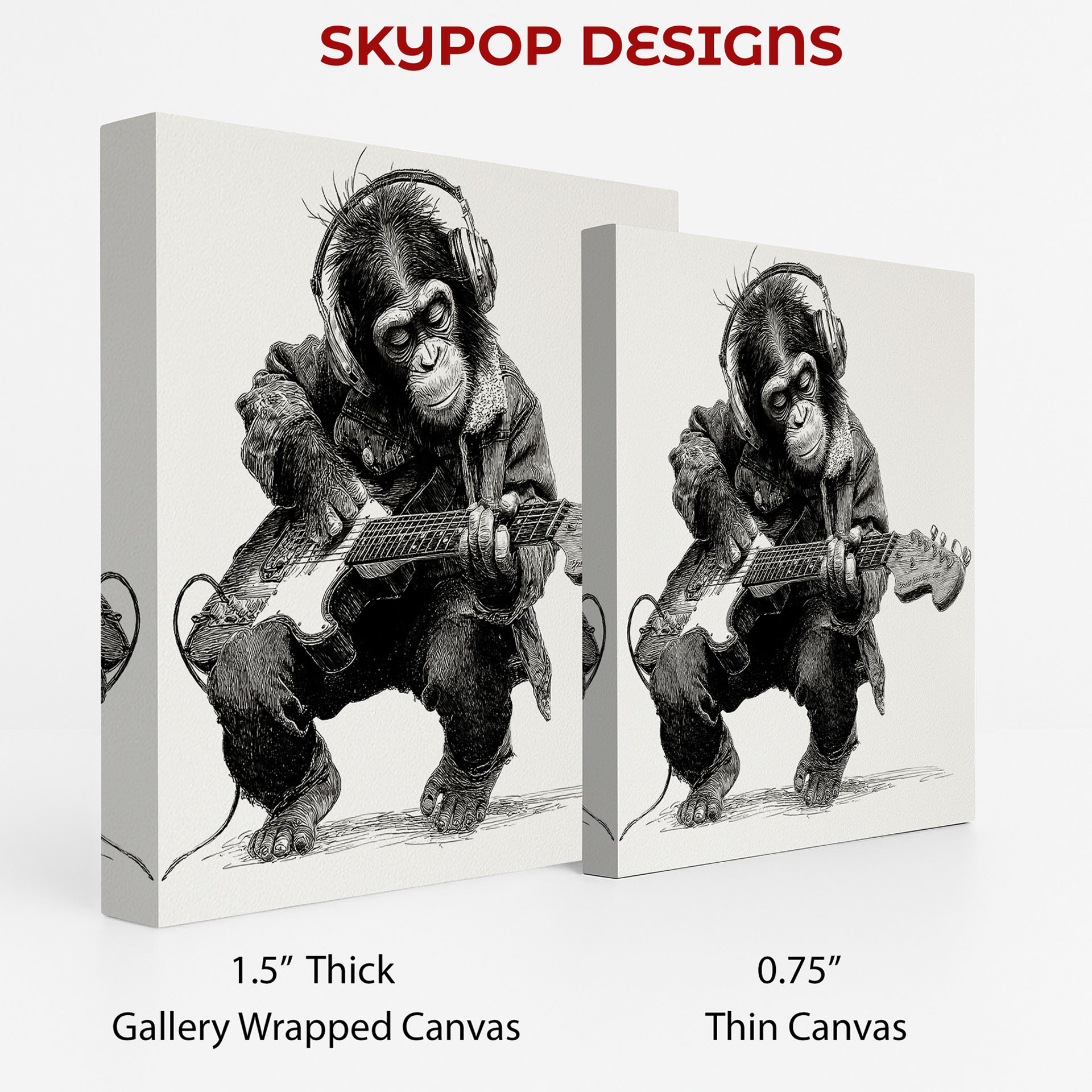 2.jpg Chimpanzee Rock Star Guitar Art