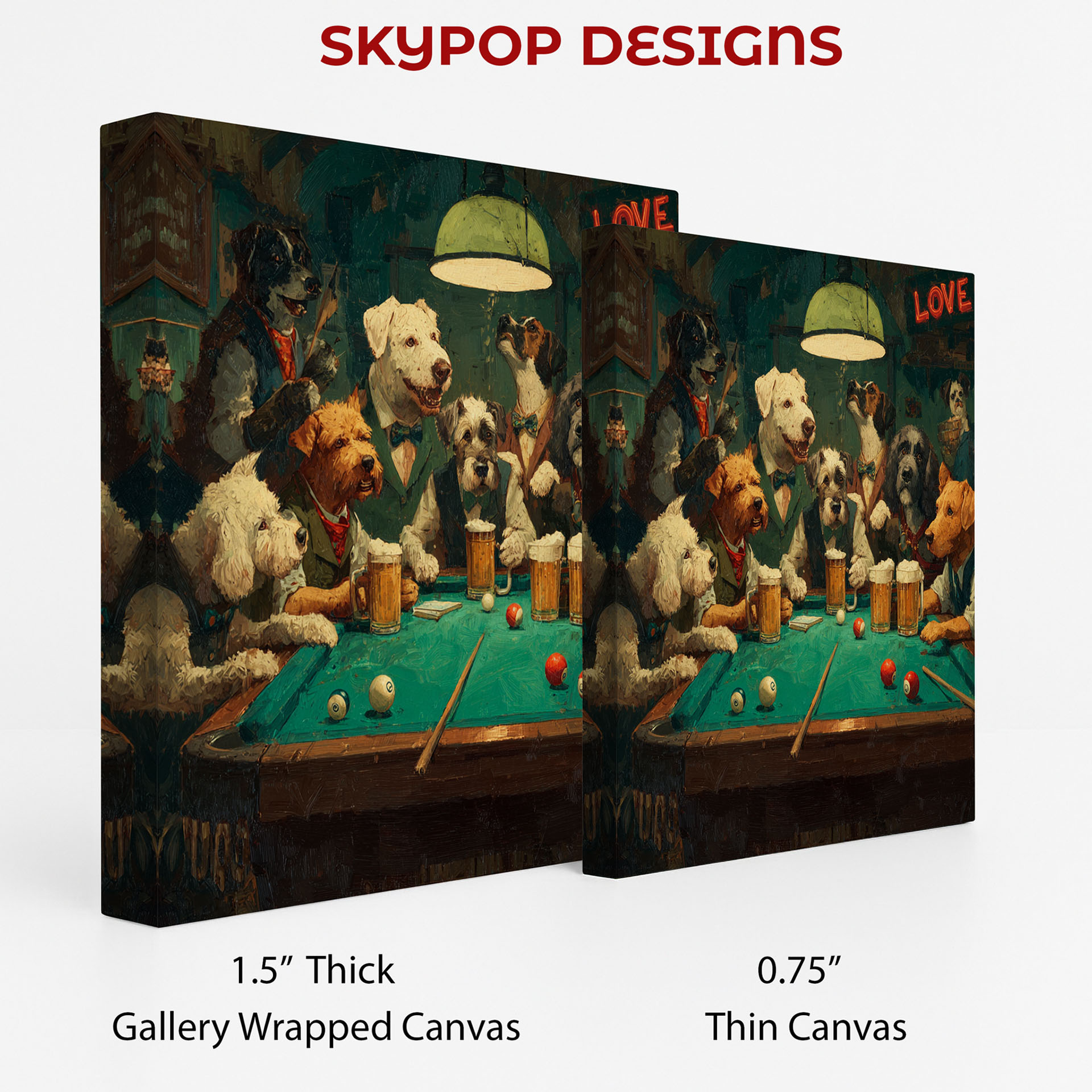 2.jpg Dog Playing Pool Art