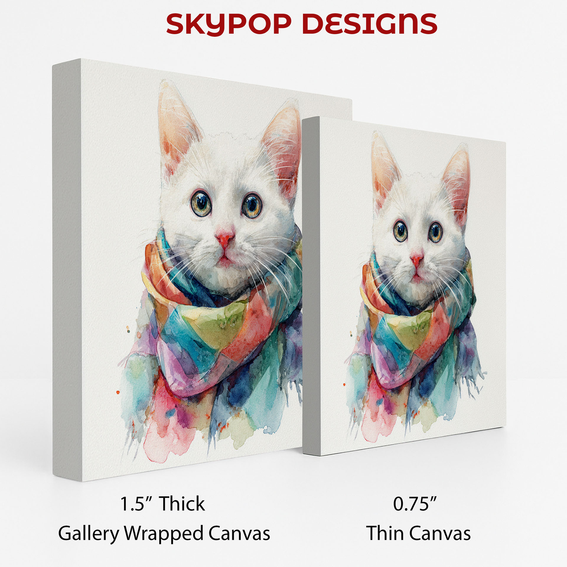 2.jpg Cat Scarf Watercolor Art