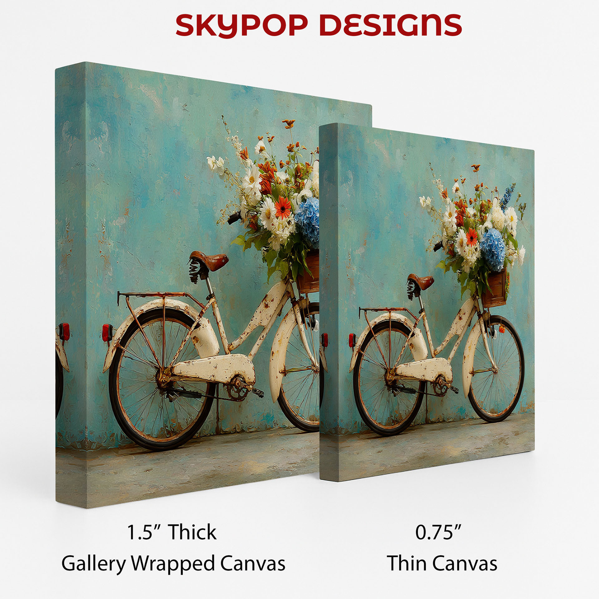2.jpg Vintage Bicycle Floral Bouquet Art