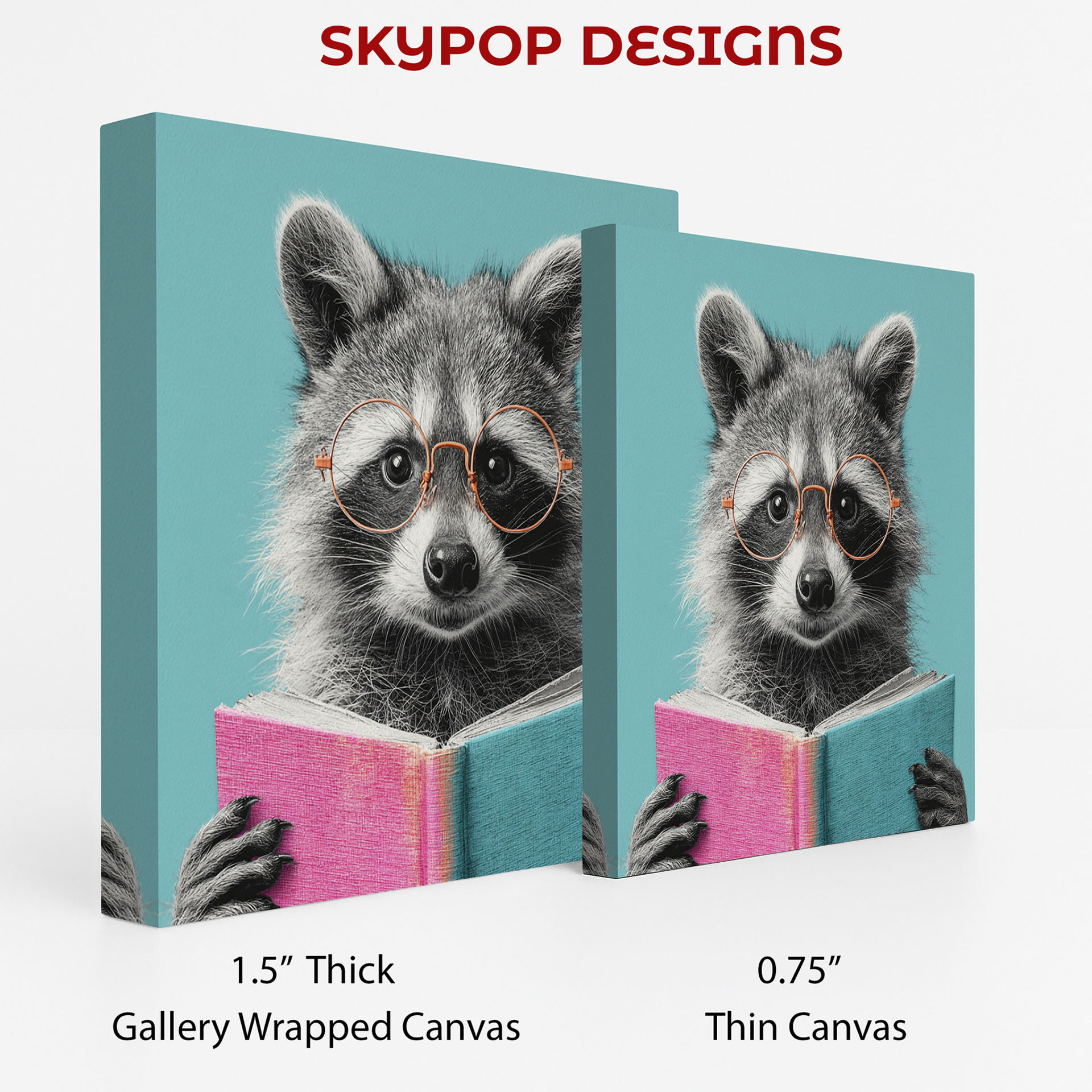 2.jpg Raccoon Reading Book Art