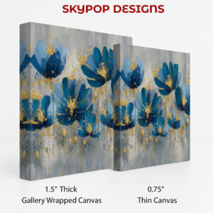 Blue Floral Gold Art