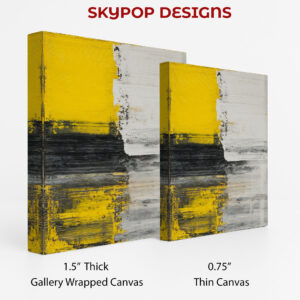 Geometric Yellow Black Abstract Art