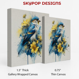 Bluebird and Golden Bloom Art