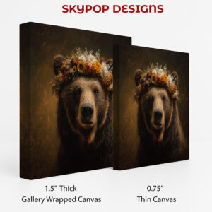 Bear with Flower Crown Art