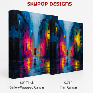 Rainy Night Cityscape Art