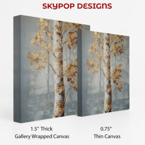 Golden Birch Tree Art