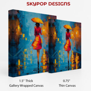 Woman with Umbrella Art