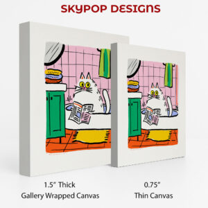 Cat Reading Newspaper Art