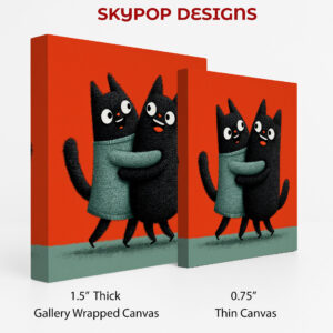 Hugging Black Cats Art