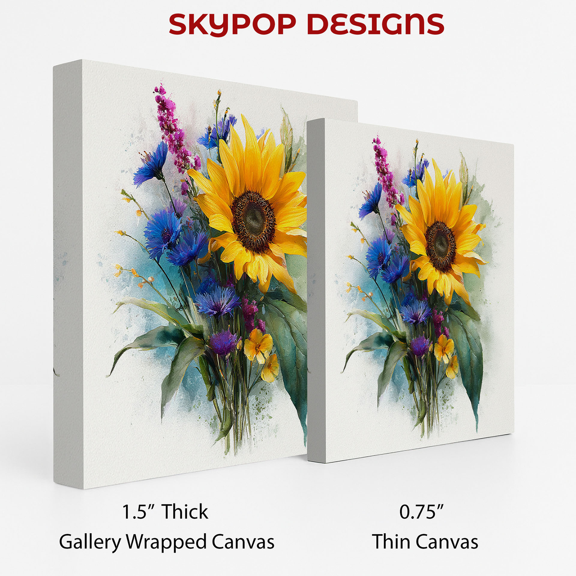 2.jpg Sunflower Cornflower Bouquet Art