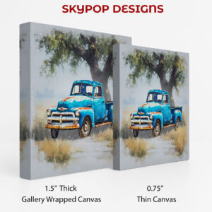 Vintage Blue Truck Art