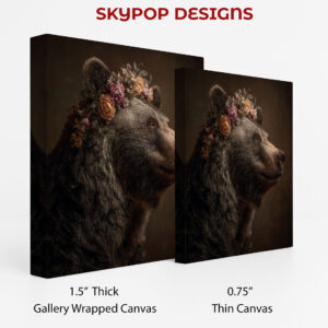 Bear with Flowers Crown Art