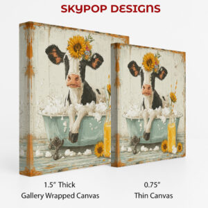 Highland Cow Bath Time Art