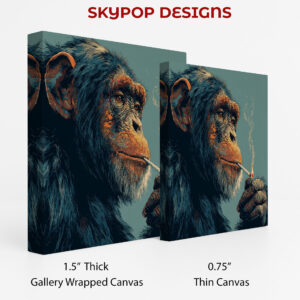 Chimpanzee Smoking Art