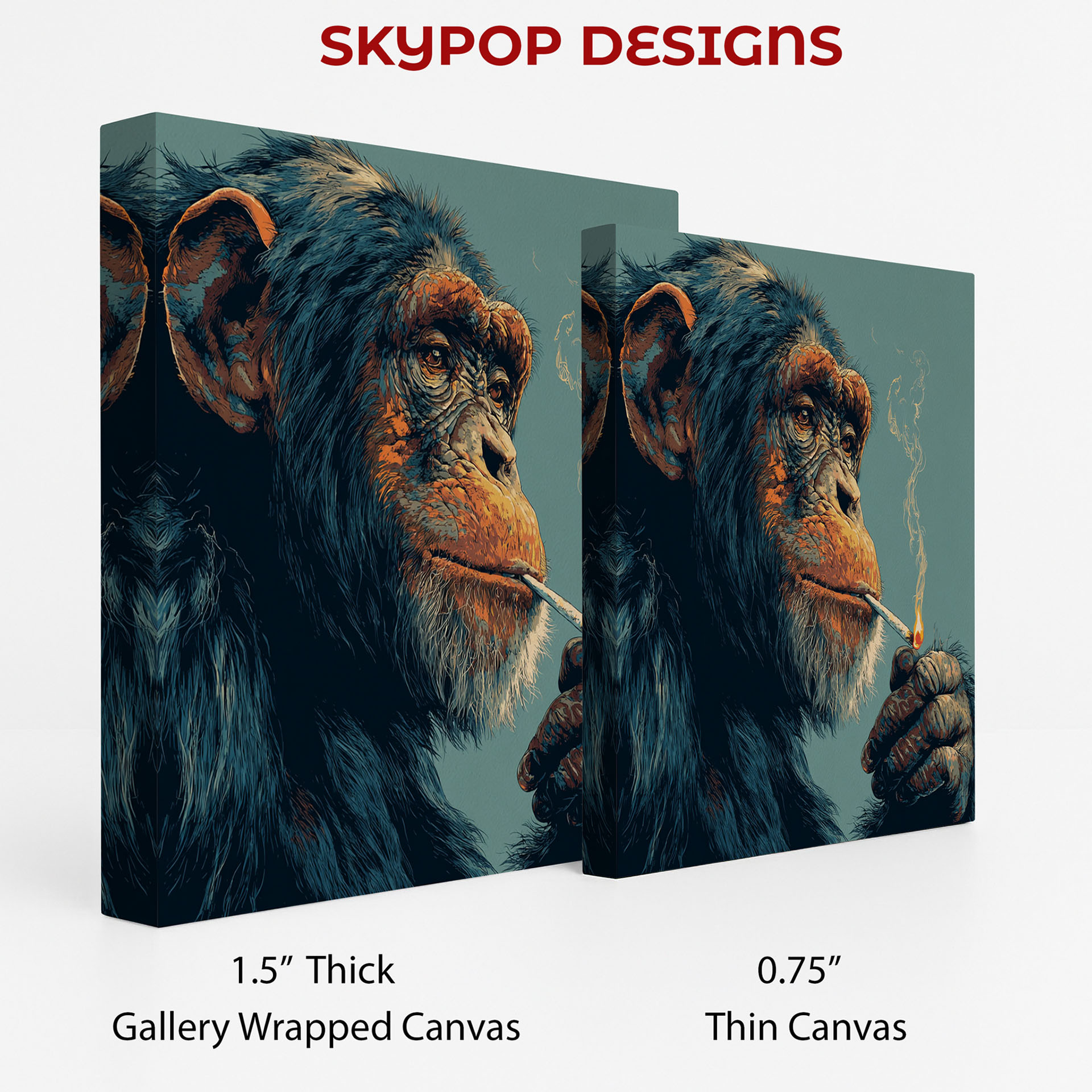 2.jpg Chimpanzee Smoking Art