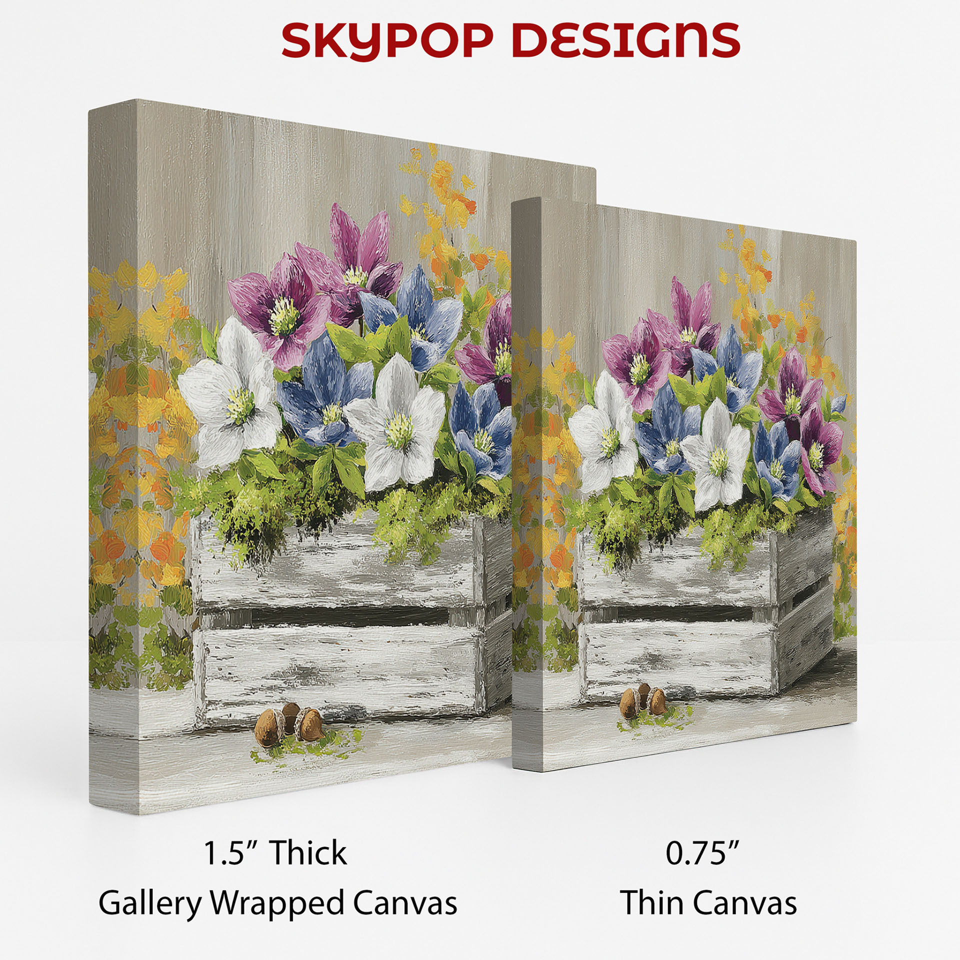 2.jpg Hellebore Flowers Wooden Crate Art