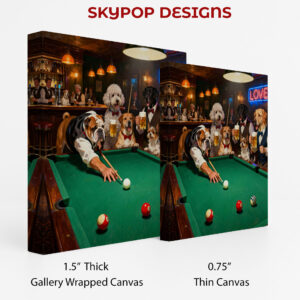 Dogs Playing Pool Art