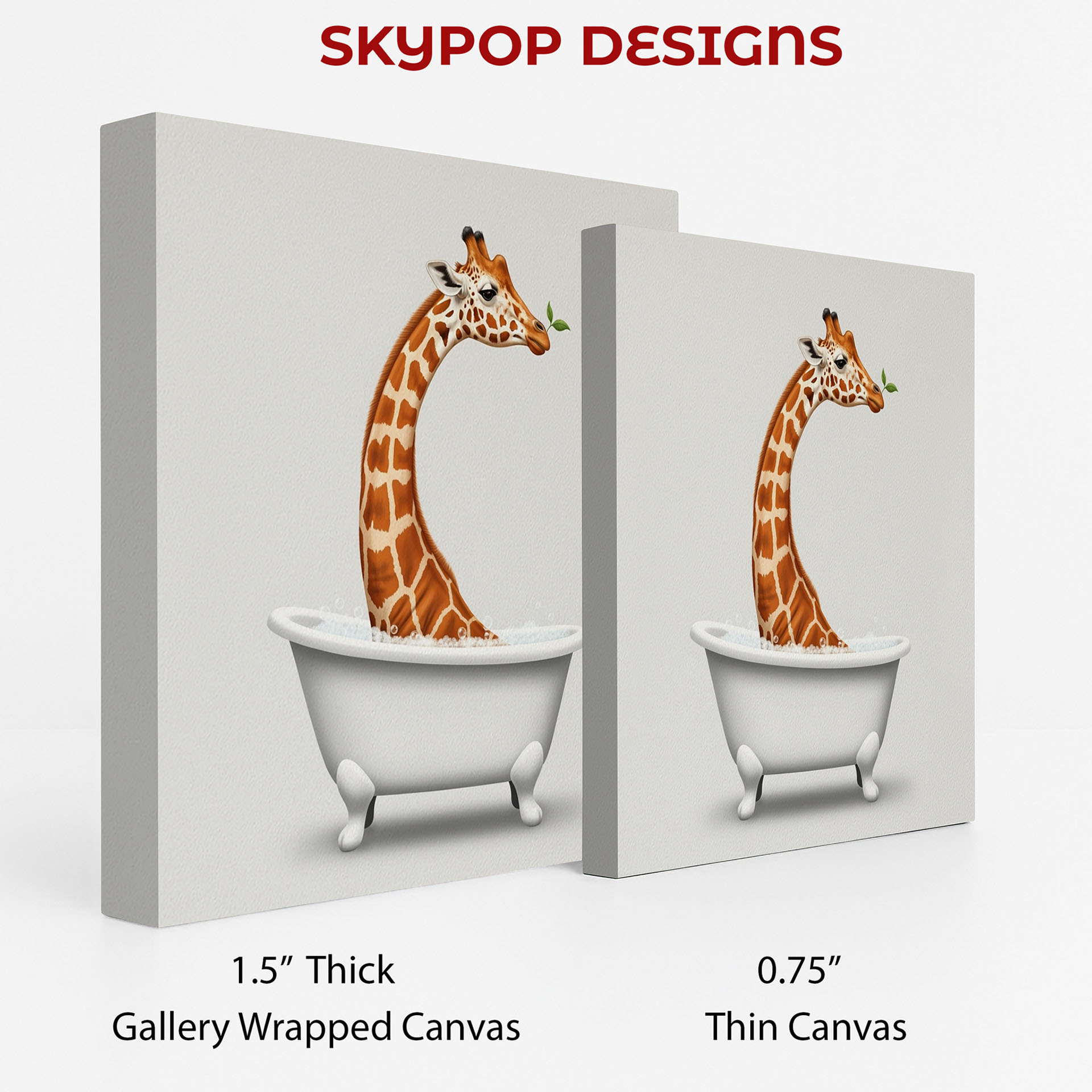 2.jpg Giraffe Bath Time Art